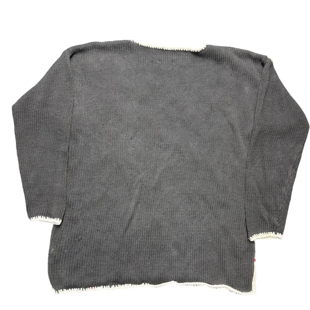 Casual Corner hand knit Christmas poinsettia‎ sweater women's size large - Picture 2 of 6